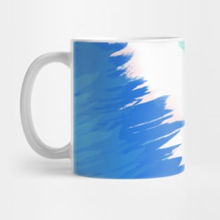 Abstract Blue Brush Stroke Ocean Waves Mug